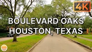Boulevard Oaks Neighborhood in Houston, Texas, USA. An UltraHD 4K Real Time Driving Tour.