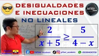 #necuación No Lineal: 2/(x+5) ≥ 5/(4-x), hallar su conjunto solución - Tutoría