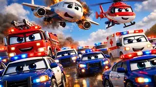 Oh No! The Ambulance Gets Stuck &ndash; The Police Call for Help! | Funny Cars Cartoon