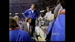 Philadelphia Flyer fan swipes at Glen Sather May. 24/1987