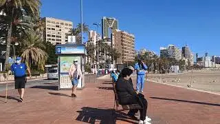Benidorm paseo por la playa de poniente (16/1/2022)