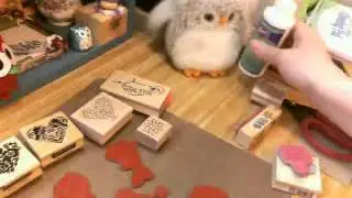 Dismounting stamps from the wood blocks and using Tack it over and over