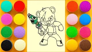 Sand painting Cuddle Team Leader from Fortnite for kids and toddlers
