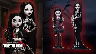 🥀 Morticia and Wednesday 🐙 The Addams Family Monster High x Skullector Doll Set Review!