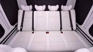 The Toyota Coaster has 12 snow capped white seats