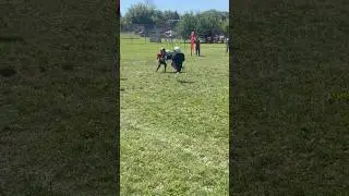 Taeone with the easy touchdown run #2025 #7u #youthfootball #eastsideraiders #nfl #touchdown