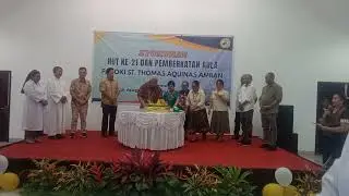Pemotongan kue 🍰 ulang tahun gereja St.tomas Aquinas Amban Manokwari Papua yg ke -21 tahun 2026