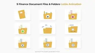 Finance Documents Files & Folder Lottie Animation Pack - Studious31 #aftereffects #animation