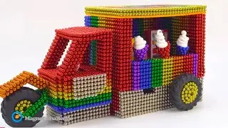 A Magnet Challenge -How to Make A TukTuk To Transport Ice Cream From Magnetic Balls |Satisfying ASMR