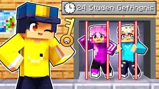 FREUNDE einsperren für 24 STUNDEN in ein Gefängnis als POLIZIST in Minecraft!