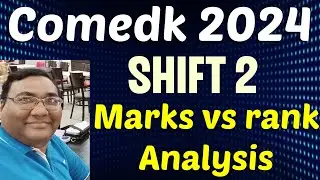 Comedk marks vs rank 2024|COMEDK 2024|Comedk analysis|Comedk rank vs marks|Comedk uget answer key