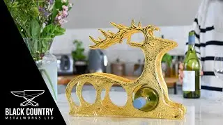 Gold 'Laying Stag' Wine Rack