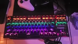 Punkston TK87 Mechanical Gaming Keyboard, RGB Rainbow LED Backlit TKL 87 Keys Anti-Ghosting PC Game
