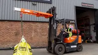 Low Profile Extending Forklift Jib in Action | Fork Mounted Lifting Attachment