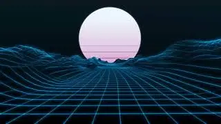 Retro Background Futuristic Landscape Screensaver 4K