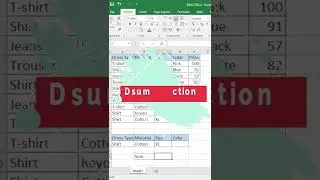 #Dsum function in Excel |#Excel |#Shorts |#Shortsvideo