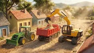 Mini Toy Construction Site 🚧 Village Road Building Process | Mini Toys Build a Village Road 😱 