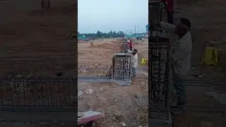 column pedestal template levelling and bolt fixing work