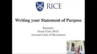 Rice University - Statement of Purpose - Writing style