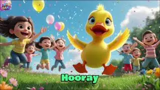 Little Duck Splashes in the Rain with Kids | Joyful Nursery Rhyme | Rhyme Land