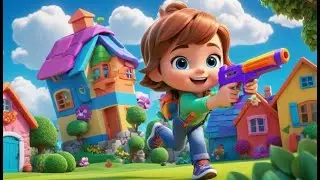 Toy Foam Dart Guns Go Shoot Shoot Shoot Nursery Rhyme for Kids Learning Songs Fun