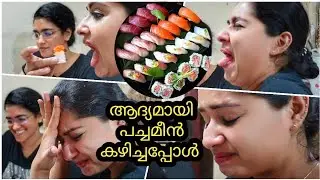 MALAYALEES TRYING SUSHI FOR THE FIRST TIME|പച്ചമീൻ തിന്ന മലയാളികൾ| First Sushi Experience|Dubai|Ep:3