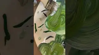 Green 🌳🧚 #satisfying #art #trending #relaxing #acrylic #painting  #abstract #artist #chill #artist