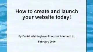 How to create and launch your website today!