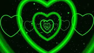 Heart Background | Green Neon Lights Heart Tunnel Background Video Effects HD | ASMR Video