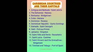 Caribbean countries and their capitals. List of Caribbean countries and capital cities. #caribbean