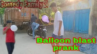 Popping Balloons Blast Prank | Crazy Reaction With Popping Ballons Prank 2021 |  Comedy family 24