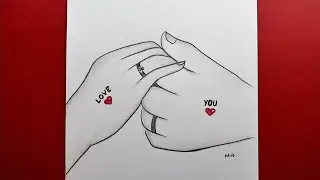 Romantic Couple Holding Hands Drawing / Easy Valentine day drawing / Easy draw ideas for beginners