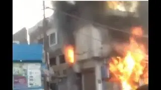 Watch: Fire engulfs two Moradabad paint shops
