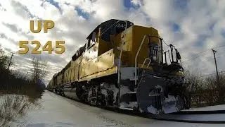 UP 5245, an Idling EMD GP40-2 on the Belvidere Subdivision