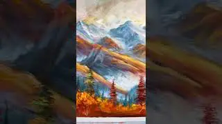 Original Mountain Oil Painting, Abstract Landscape Painting, Forest Canvas Art