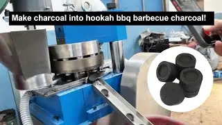 The rotary tablet press for charcoal briquetting ordered by an Algerian customer is being tested.