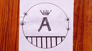 How to draw the letter A in a Circle || Simple Pencil Sketch for Beginners