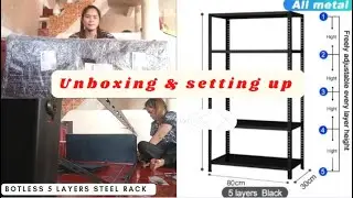 Unboxing and Setting Up Boltless 5 Layer Steel Rack Adjustable | VLOG