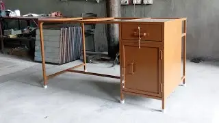 Metal Office Table Design with Sliding Drawer and Storage box || Metal Frame Office Table...