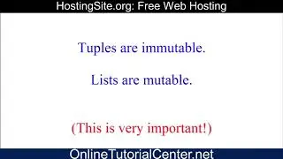 Python Programming Tutorial: Tuples in Python | Tuple | Free Web Hosting | Free Coupon Code