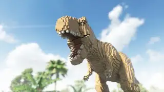 Pixel dinosaur attacked in the jungle