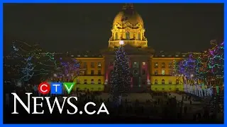 Alberta Legislature lights up for the holiday season