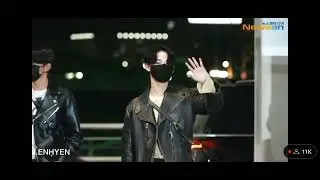 Enhypen at incheon airport, their visuals are really outstanding even if their masks are on