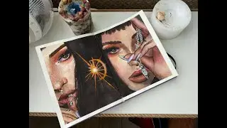 watercolor portrait time lapse painting АКВАРЕЛЬНЫЙ ПОРТРЕТ в скетчбуке