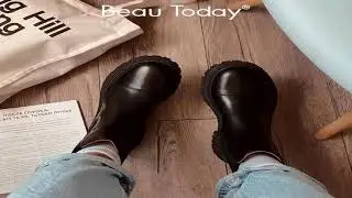 #BeauToday Ankle Boots Platform Women Cow Leather Chelsea Boots Round Toe Elastic Band Thick Sole L