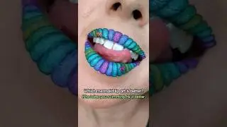 Which mermaid lip art is better? 🌌🧜🏽&zwj;♀️ or 🐚?