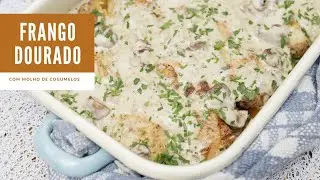 Frango Dourado com Molho de Cogumelos