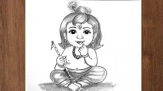 Cute little Bala Krishna Drawing
