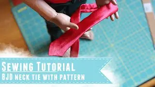 Sewing tutorial: How to make a neck tie for BJDs, with pattern tutorial