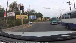 Bus Overtaking at Manor Park St. Andrew, Jamaica